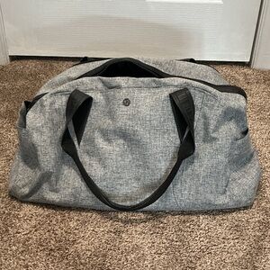 Lululemon Athletica Gray Travel Bag with Black Straps